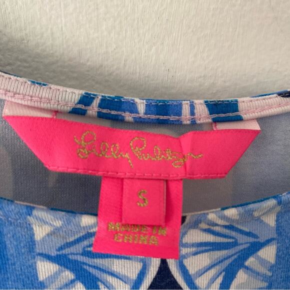 Lilly Pulitzer Ophelia Shift Dress Pink Tropics Tint Heat Wave size small Blue - Picture 8 of 9